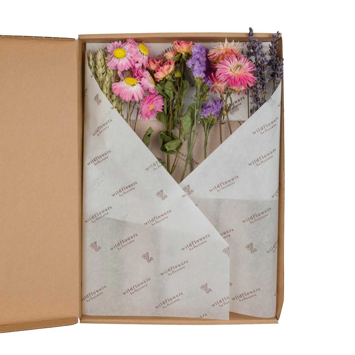 Trockenblumen Geschenkbox Emma - rosa