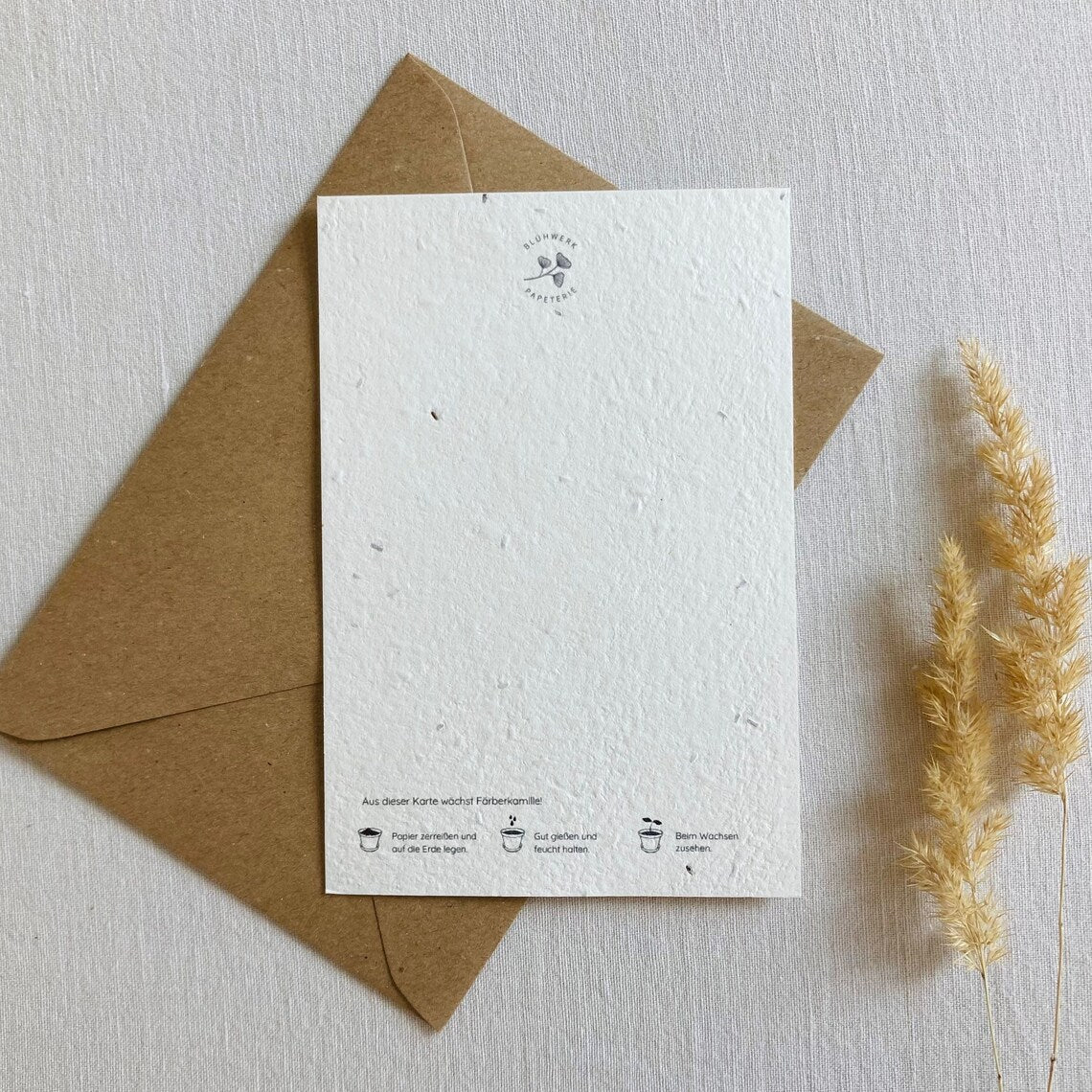 Einpflanzbare Karte aus handgemachtem Saatpapier | Alles Liebe zur Hochzeit Fahrrad