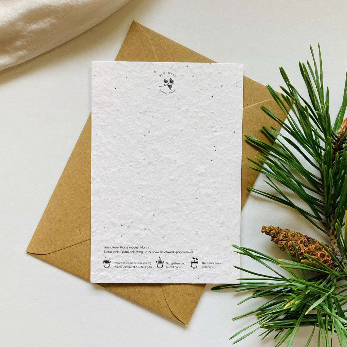 Einpflanzbare Karte aus handgemachtem Saatpapier | Schön, dass es dich gibt