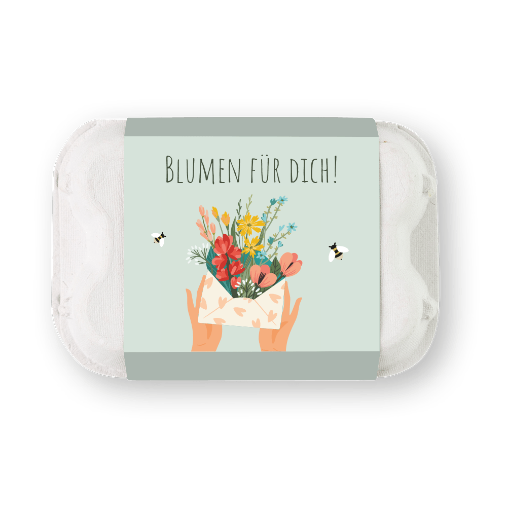 Eierschachtel mit Samenkugeln - Blumen für dich