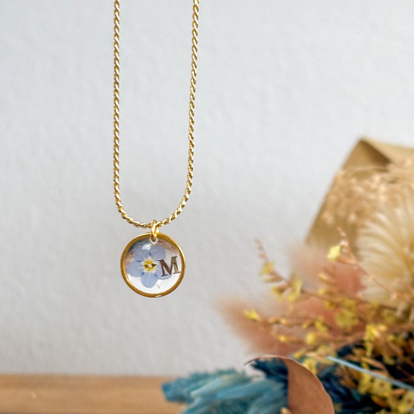 Vergissmeinnicht Kette 12mm- personalisiert