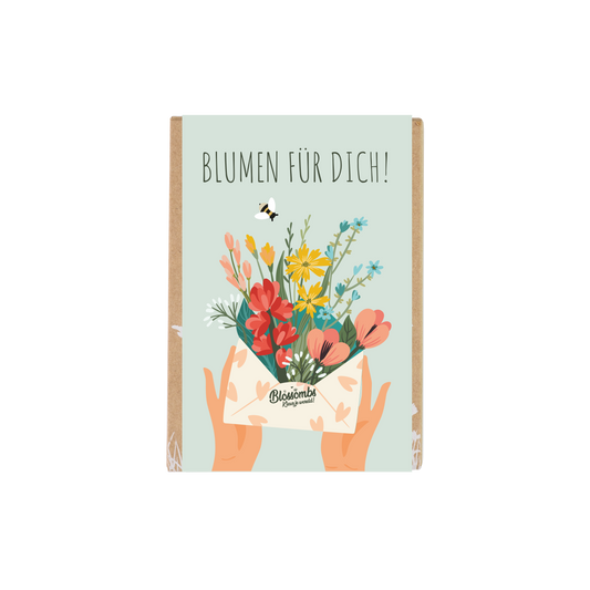 Geschenkbox klein mit Samenkugeln - Blumen für dich