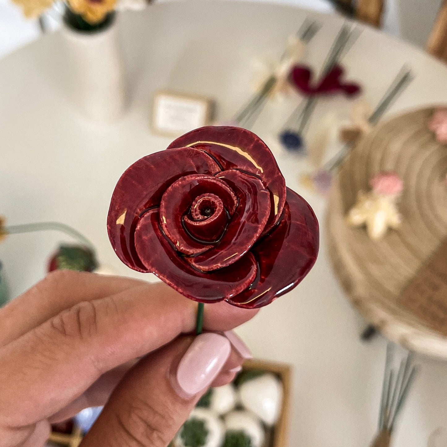 Rose – Keramikblume