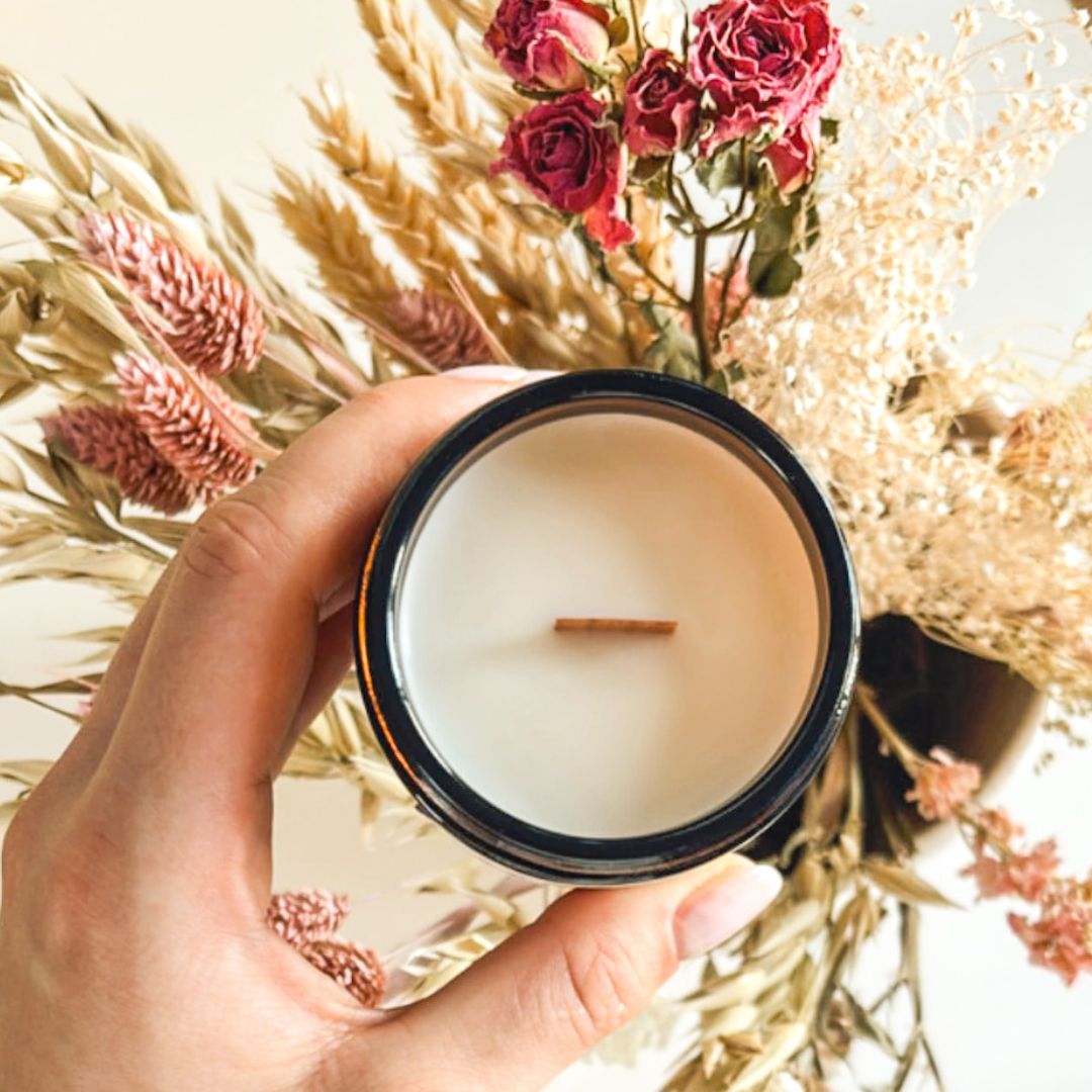 Lavendel Kerze im Tiegel + Geschenkbox