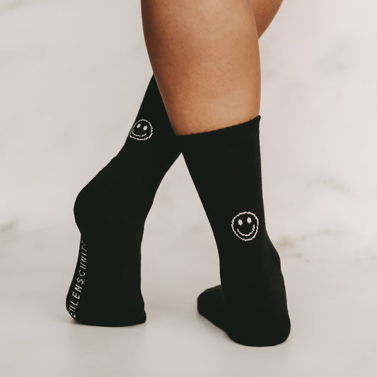 Socken schwarz Smiley