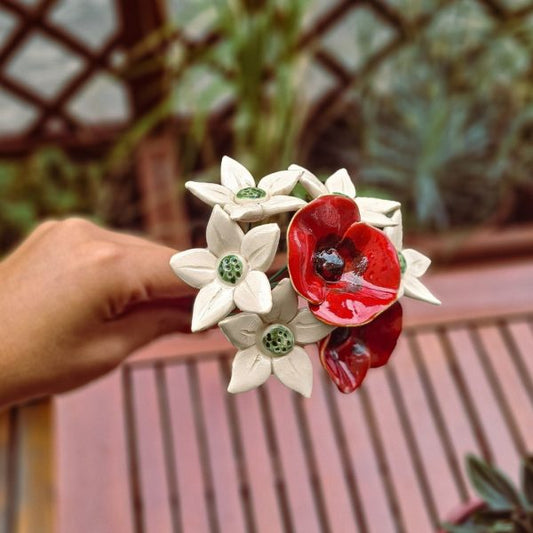 Mohnblume küsst Edelweiß Strauß