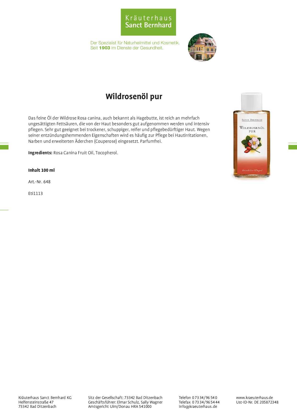 Wildrosenöl Pur